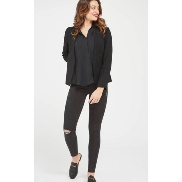 NEW Spanx denim legging jean jegging distressed black skinny stretch Small - Picture 1 of 16